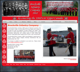 Website Design for Brockville Infantry Company 1862
