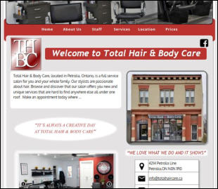 Website Design for Total Hair and Body Care