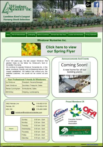 Website Design for Windover Nurseries