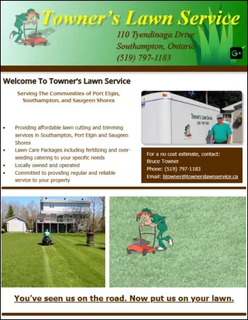 Website Design for Towner's Lawn Service